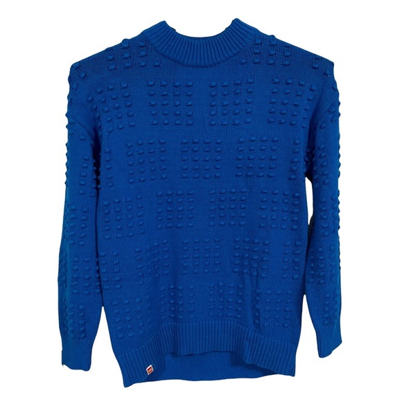 NWT Lego Collection Target Women's Textured Sweater Blue XS Dot Pattern Pullover - Picture 3 of 6